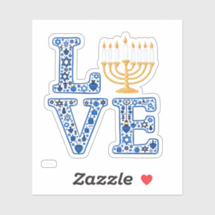 Love Hanukkah Jewish Holiday Menorah 