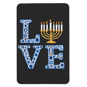 Love Hanukkah Jewish Holiday Menorah  Magnet