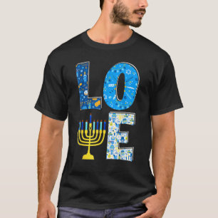 Love Hanukkiah Menorah Jew Hanukkah Chanukah Men W T-Shirt