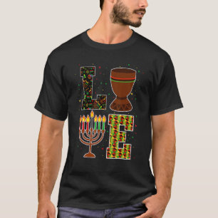 LOVE Happy Kwanzaa Decorations Unity Cup Kinara Ca T-Shirt