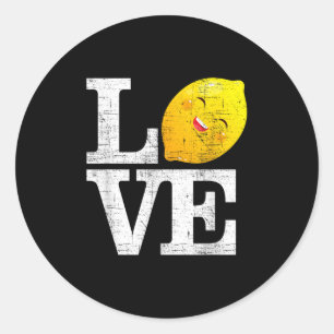Love Happy Lemon Fresh Summer Lemons Lemonade Classic Round Sticker