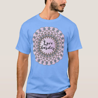 Love harder purple pastel floral mandala art T-Shirt