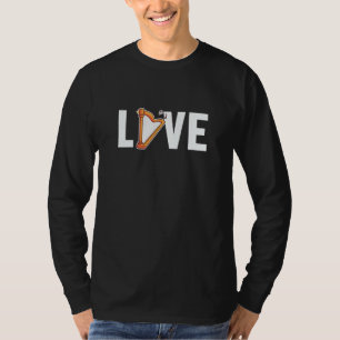 Love Harpist Konghou Pedal Harp Harp Player T-Shirt