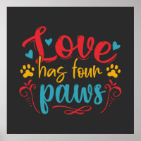 Love Has Four Paws Dog Square