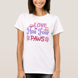 Love Has Four Paws Valentine's Day Couple T-Shirt