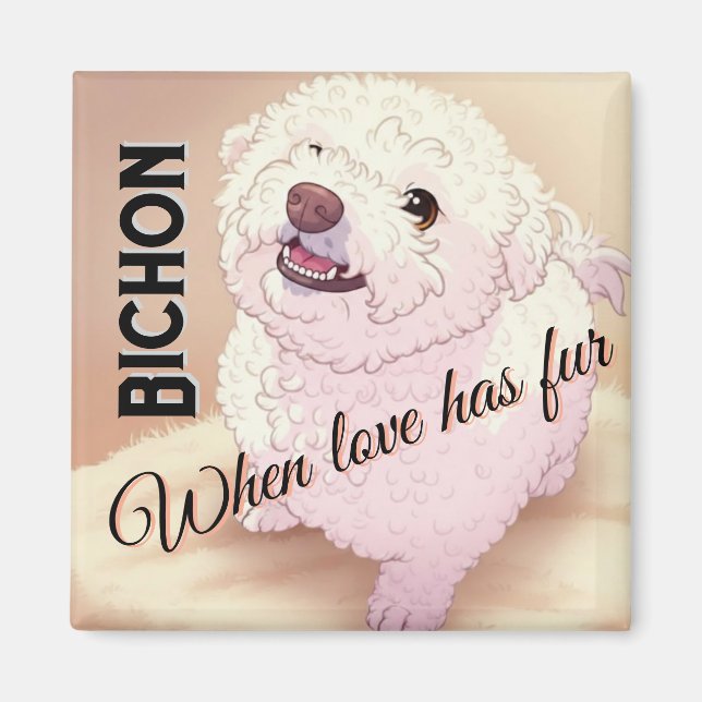 Love has Fur Bichon  Magnet (Front)