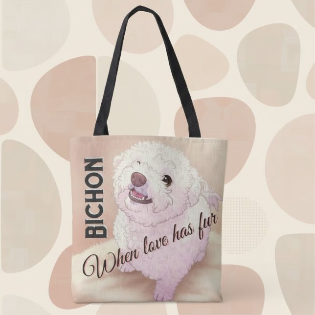 Love has Fur Bichon Tote Bag (Creator Uploaded)
