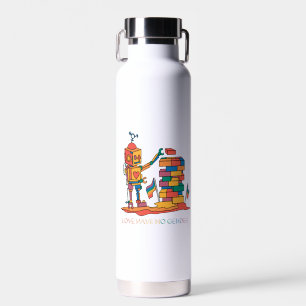 Love Has No Gender – Rainbow Wooden Robot Water Bottle