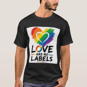 Love Has No Labels – Rainbow Heart Pride Design T-Shirt