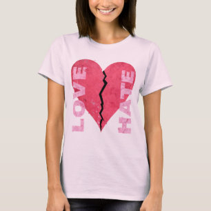 Love / Hate — Split Heart Streetwear Graphic T-Shirt
