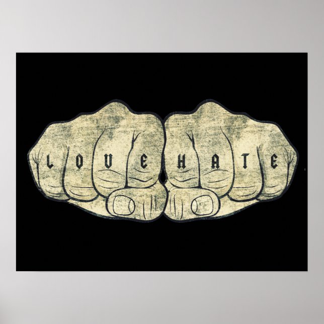Love & hate tattoo poster (Front)