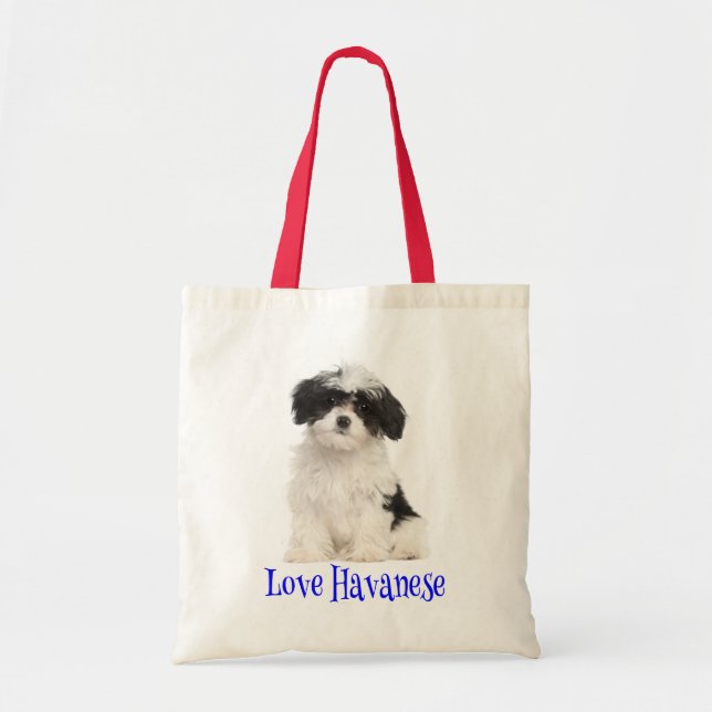Love Havanese Puppy Dog Tote Bag (Front)