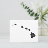 Love Hawaii Map Shaped Antique Black Chalkboard