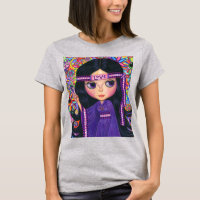 Love Headband Hippie Girl Doll Purple Psychedelic