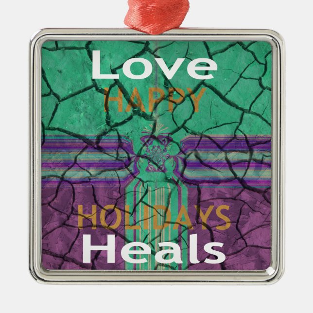 Love Heals Metal Tree Decoration (Front)