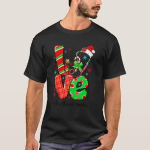 Love Healthcare Worker Christmas Stethoscope Xmas T-Shirt