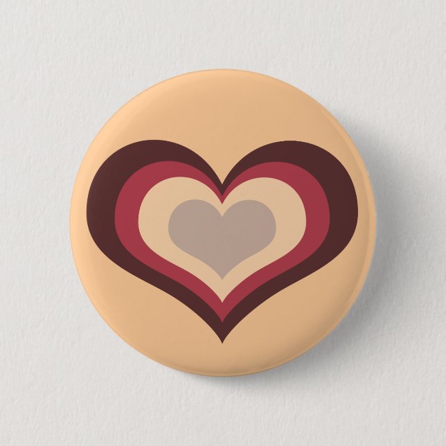 Love Heart 6 Cm Round Badge (Front)