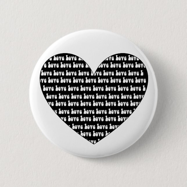 Love Heart 6 Cm Round Badge (Front)