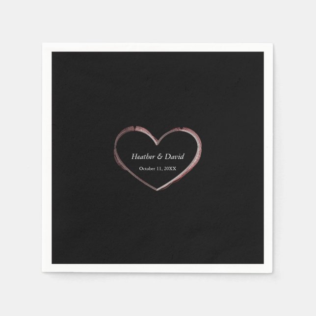 Love Heart Attractive Charming Wedding Napkin (Front)
