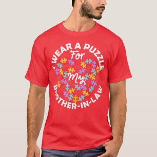 Love Heart Autism Awareness I Wear A Puzzle Brothe T-Shirt