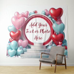 Love Heart Balloon Arch Backdrop Tapestry