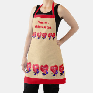 Love Heart Balloon Dragonfly Personalised Apron