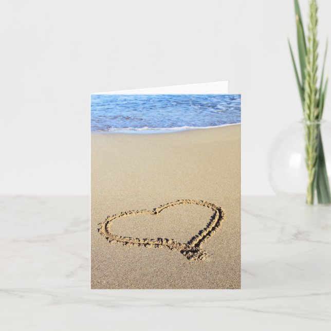 Love Heart Beach Card (Front)