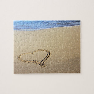 Love Heart Beach Jigsaw Puzzle