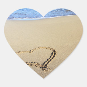 Love Heart Beach Sticker
