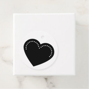 Love Heart Black Valentine's Favour Tags