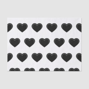 Love Heart Black Valentine's Tissue Paper