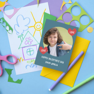 Love Heart Boy Classroom Photo Valentines Day Card
