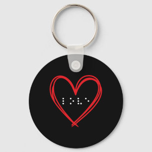 Love Heart Braille Alphabet Braille Language Brail Key Ring