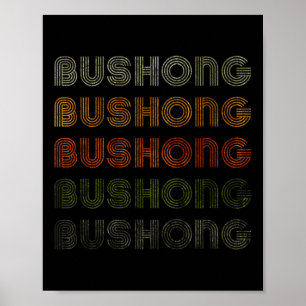 Love Heart Bushong Tee Grunge Vintage Style Black  Poster