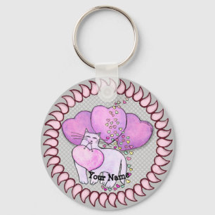Love Heart Cat keychain