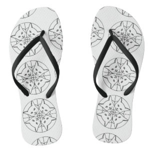 Love Heart Cats Kaleidoscope Flipflops