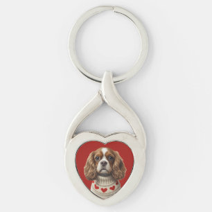 Love Heart cavalier Key Ring