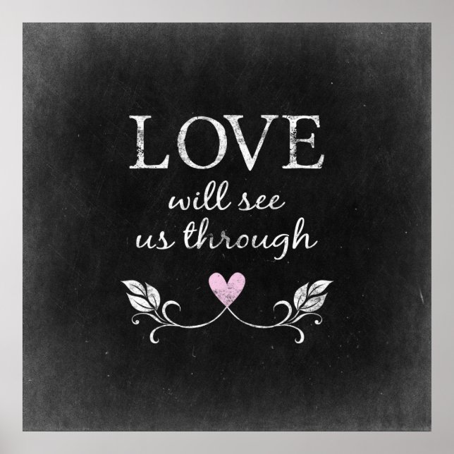 Love Heart Chalkboard Poster (Front)