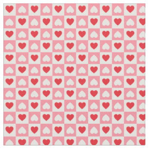 Love heart checkerboard fabric