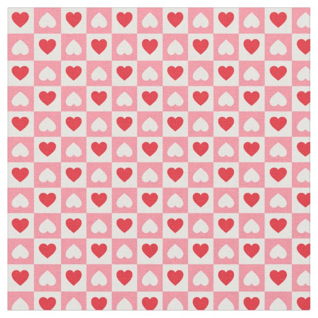 Love heart checkerboard fabric (Close Up)