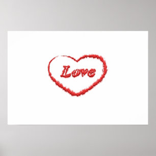 Love heart cloud poster