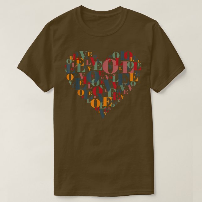 Love Heart Colourful  T-Shirt (Design Front)
