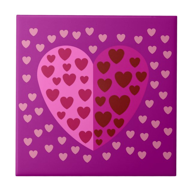 LOVE HEART COLOURFULL  TILE (Front)