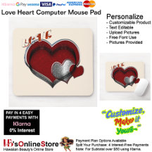 Love Heart Computer Mouse Pad Beige Background