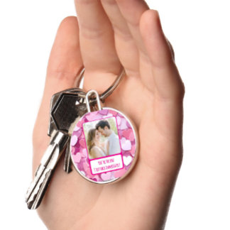 Love Heart Confetti I Text Back Key Ring