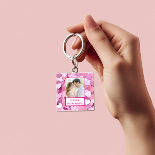 Love Heart Confetti I Text Back Key Ring