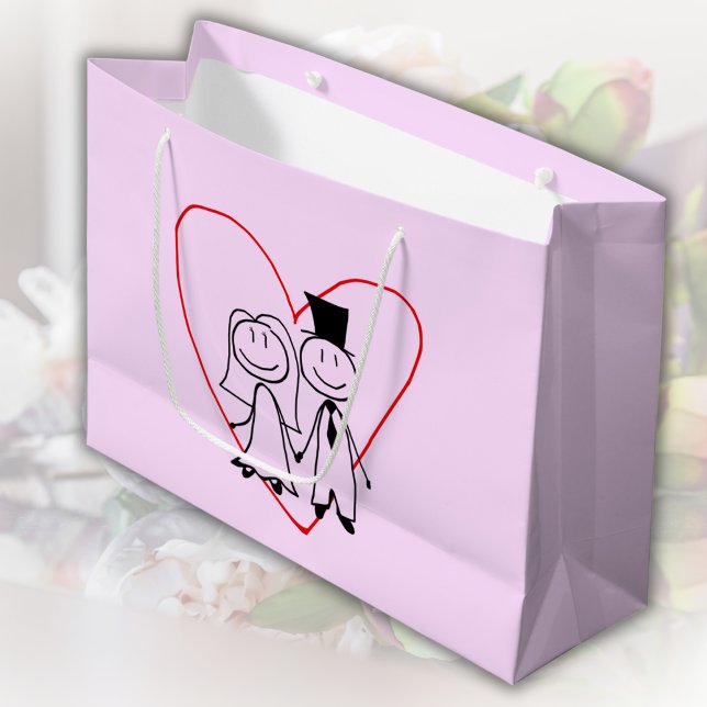 Love Heart Couple Wedding Large Gift Bag (Creator Uploaded)