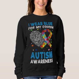 Love Heart Cousin Blue Special Autism Awareness Sweatshirt