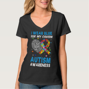 Love Heart Cousin Blue Special Autism Awareness T-Shirt