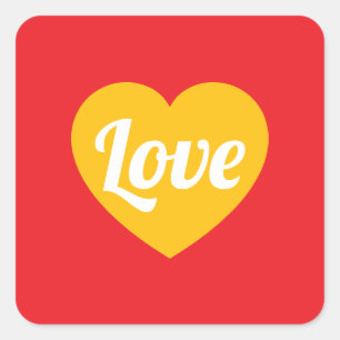 Love,heart,custom Square Sticker
